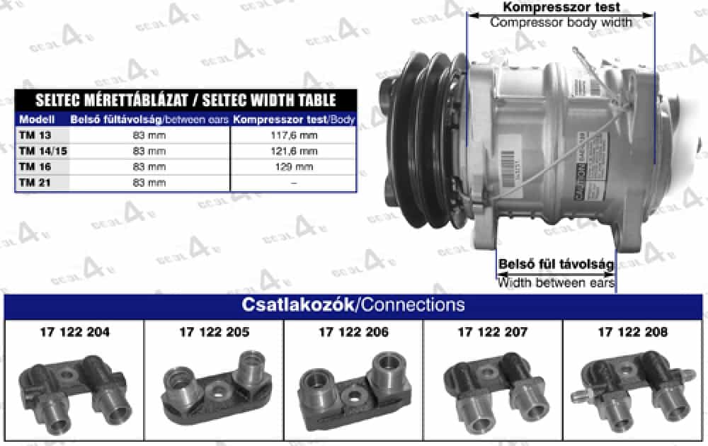 COMPRESOR QP16XD/TM16, 8PK, 123mm, 12V - imagine 2
