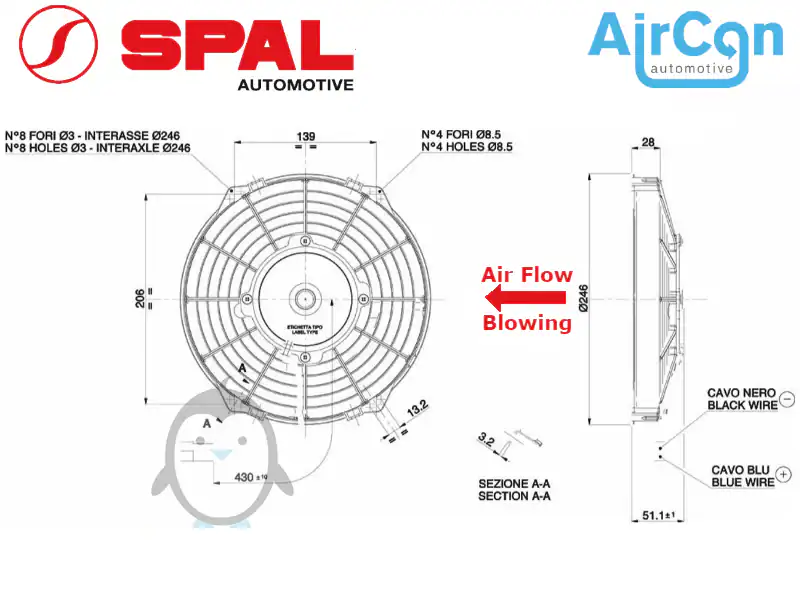 Ventilator Axial SPAL VA07-BP7/C-31S – Performanță și Fiabilitate 12V - imagine 2