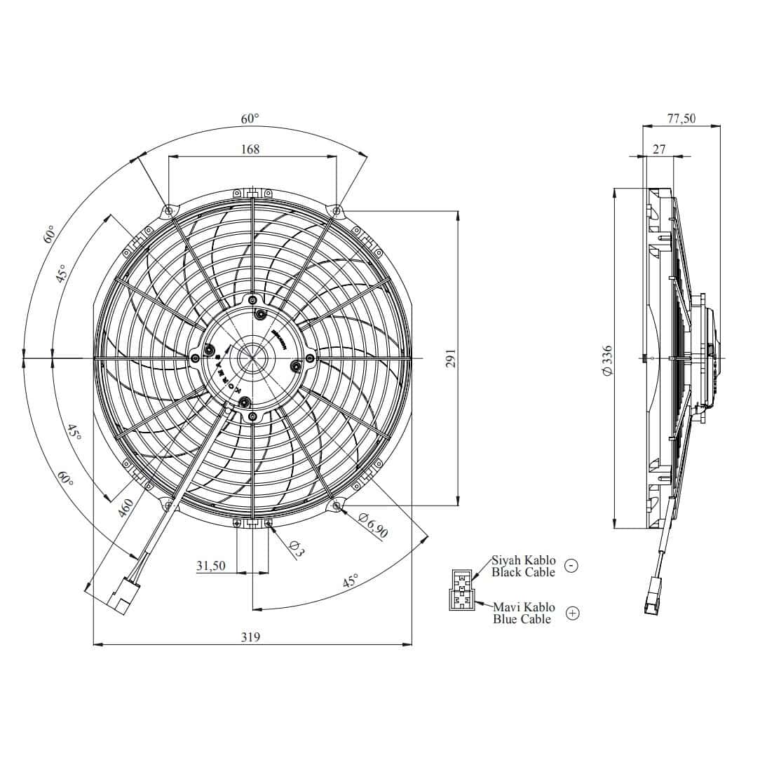 Ventilator Axial SPAL VA10-BP9/C-25A - 24V High Performance - imagine 2