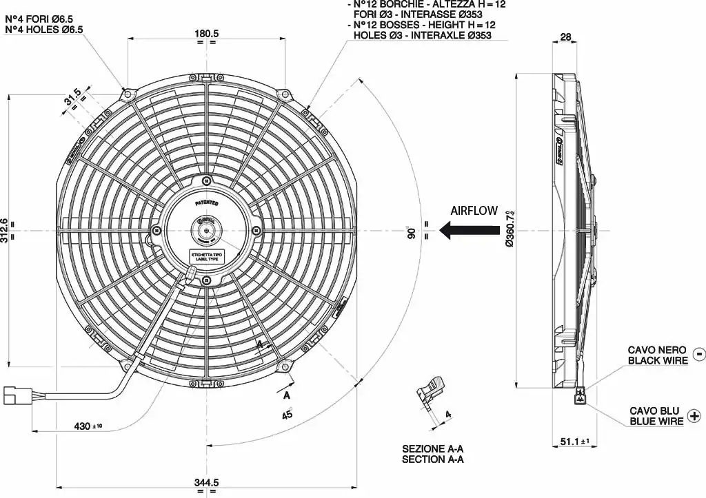 Ventilator Axial SPAL VA13-AP9/C-35S (12V) – SUFLANT - imagine 3