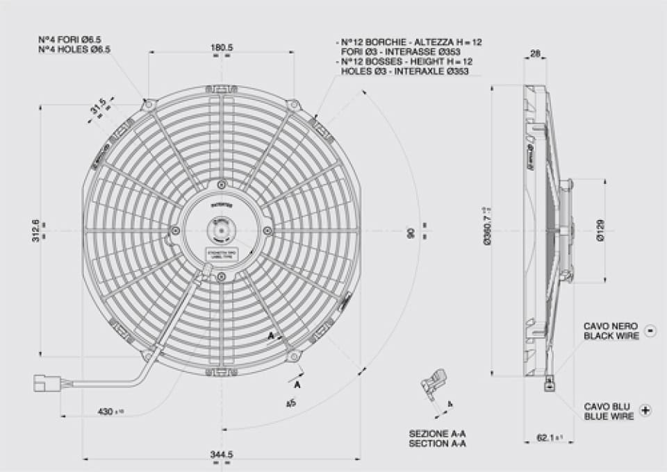 Ventilator Axial SPAL VA13-BP51/C-35S 24V - imagine 2