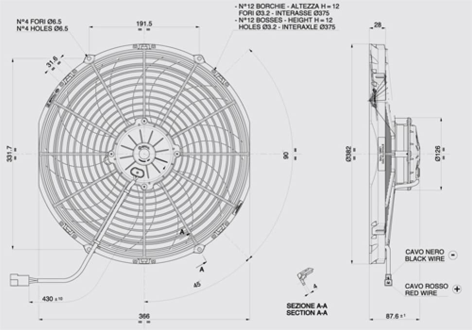 Ventilator axial SPAL VA08-AP71/LL-53S (12V) – Long Life - imagine 2