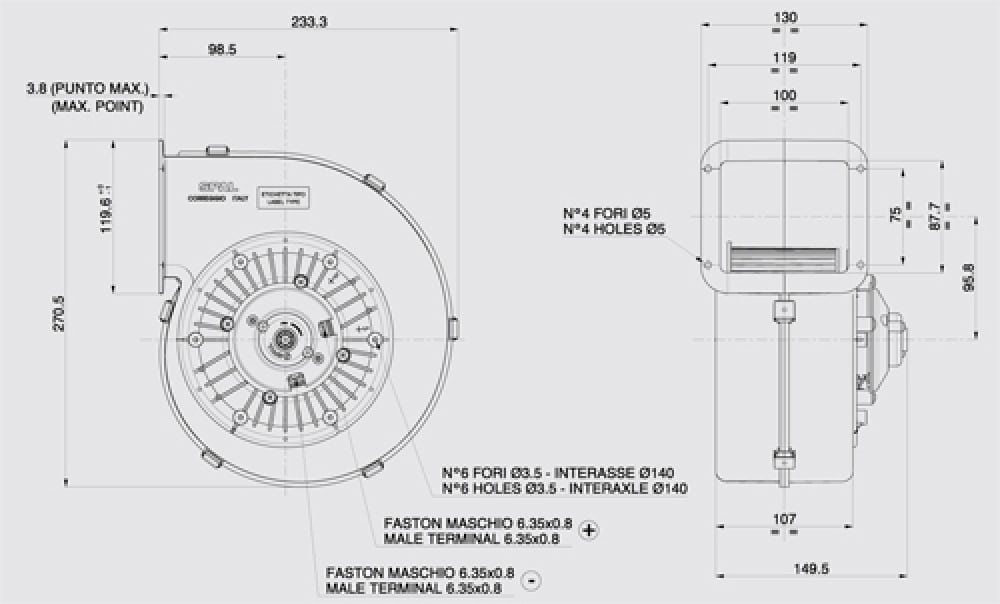 Ventilator cu Tambur Simplu SPAL 004-B42-28D – Fiabilitate la 24V prin Multitemp - imagine 2