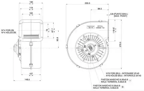 Ventilator cu Tambur Simplu SPAL 004-B41-28S – Eficiență la 24V - imagine 4